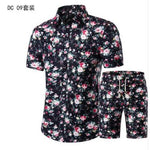 Short Sleeve Polo Shirt 2 Piece Men Set Suit Casual Shorts Camo Golden  Sport Wear Floral Beach Hawaiian Shirt Print Graphic