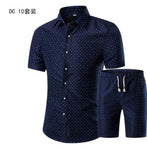 Short Sleeve Polo Shirt 2 Piece Men Set Suit Casual Shorts Camo Golden  Sport Wear Floral Beach Hawaiian Shirt Print Graphic