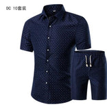Short Sleeve Polo Shirt 2 Piece Men Set Suit Casual Shorts Camo Golden  Sport Wear Floral Beach Hawaiian Shirt Print Graphic
