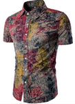 Short Sleeve Polo Shirt 2 Piece Men Set Suit Casual Shorts Camo Golden  Sport Wear Floral Beach Hawaiian Shirt Print Graphic