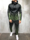 ZOGAA 2019 Brand New Men Tracksuit 2 Piece Set 3D Gradient Color Casual Hoodies Sweatshirt and Pants Sportswear Joggers Men Sets