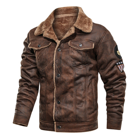 Winter Fur Leather Jacket Mens Suede Leather Jackets Men Faux Fur Thick Warm Suede Jacket Men Motorcycle Jacket Men