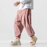 Sinicism Store Men Corduroy Harem Pants 2019 Autumn Chinese Style Pants Mens Solid Black Sweatpants Male Loose Trousers Oversize
