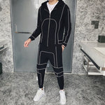 Tsingyi Reflective Multi-pocket Shirts+Ankle-length Cargo pants 2pcs Sets Tracksuit Men Women Couples Streetwear Reflect Sets