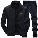 Tracksuits Men Polyester Sweatshirt Sporting Fleece 2019 Gyms Autumn  Jacket + Pants Casual Men's Track Suit Sportswear Fitness