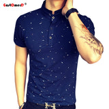 2019 Summer Guitar Printed Stand Collar Polo Shirt Men Short Sleeve Casual Men Shirts Slim Fit Polo Homme Cotton Mens Polos