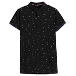 2019 Summer Guitar Printed Stand Collar Polo Shirt Men Short Sleeve Casual Men Shirts Slim Fit Polo Homme Cotton Mens Polos