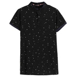 2019 Summer Guitar Printed Stand Collar Polo Shirt Men Short Sleeve Casual Men Shirts Slim Fit Polo Homme Cotton Mens Polos