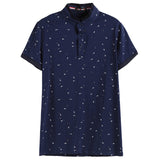 2019 Summer Guitar Printed Stand Collar Polo Shirt Men Short Sleeve Casual Men Shirts Slim Fit Polo Homme Cotton Mens Polos