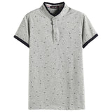 2019 Summer Guitar Printed Stand Collar Polo Shirt Men Short Sleeve Casual Men Shirts Slim Fit Polo Homme Cotton Mens Polos