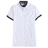 2019 Summer Guitar Printed Stand Collar Polo Shirt Men Short Sleeve Casual Men Shirts Slim Fit Polo Homme Cotton Mens Polos