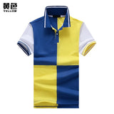Polo shirt men jersey Short sleeve casual polo New spell color breathable Male polo homme Lapel t shirt