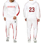 2019 Fashion Hoodie Men's Sweatshirt Jogger Sports Pants Set 23 Print Tracksuit Men's Set Winter Hoodie Pants 2 Piece Set