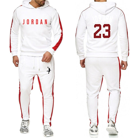 2019 Fashion Hoodie Men's Sweatshirt Jogger Sports Pants Set 23 Print Tracksuit Men's Set Winter Hoodie Pants 2 Piece Set