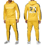 2019 Fashion Hoodie Men's Sweatshirt Jogger Sports Pants Set 23 Print Tracksuit Men's Set Winter Hoodie Pants 2 Piece Set