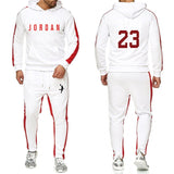 2019 Fashion Hoodie Men's Sweatshirt Jogger Sports Pants Set 23 Print Tracksuit Men's Set Winter Hoodie Pants 2 Piece Set