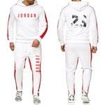 2019 Fashion Hoodie Men's Sweatshirt Jogger Sports Pants Set 23 Print Tracksuit Men's Set Winter Hoodie Pants 2 Piece Set