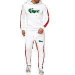 2019 New Brand men crocodile Tracksuit hoodie+sweatpants chandal hombre men thermal jogging homme Sportswear Fleece Thick Suit