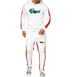 2019 New Brand men crocodile Tracksuit hoodie+sweatpants chandal hombre men thermal jogging homme Sportswear Fleece Thick Suit