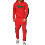 2019 New Brand men crocodile Tracksuit hoodie+sweatpants chandal hombre men thermal jogging homme Sportswear Fleece Thick Suit