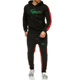 2019 New Brand men crocodile Tracksuit hoodie+sweatpants chandal hombre men thermal jogging homme Sportswear Fleece Thick Suit