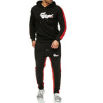 2019 New Brand men crocodile Tracksuit hoodie+sweatpants chandal hombre men thermal jogging homme Sportswear Fleece Thick Suit