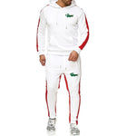 2019 New Brand men crocodile Tracksuit hoodie+sweatpants chandal hombre men thermal jogging homme Sportswear Fleece Thick Suit