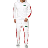 2019 New Brand men crocodile Tracksuit hoodie+sweatpants chandal hombre men thermal jogging homme Sportswear Fleece Thick Suit