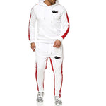 2019 New Brand men crocodile Tracksuit hoodie+sweatpants chandal hombre men thermal jogging homme Sportswear Fleece Thick Suit
